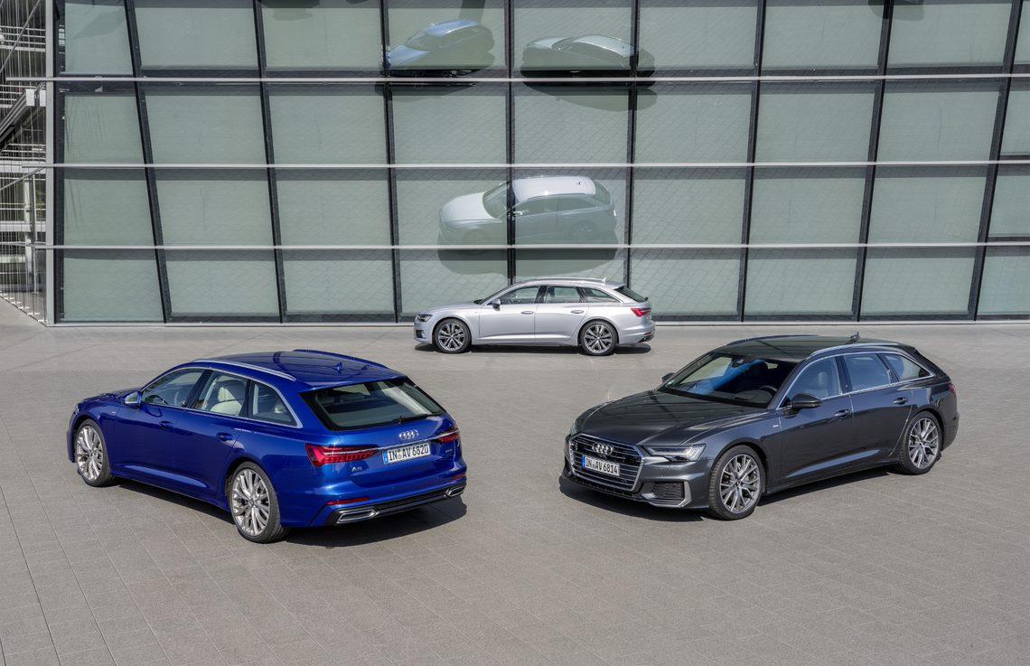 Three Audi A6 Avant cars parked in a circle