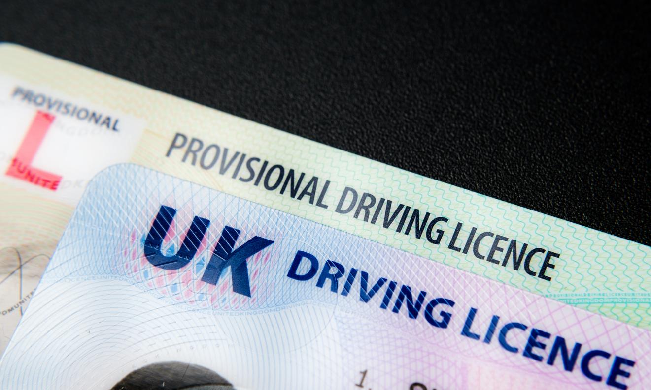 A close up of a provisional drivers licence