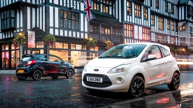 Two Ford Ka cars parked next to one another