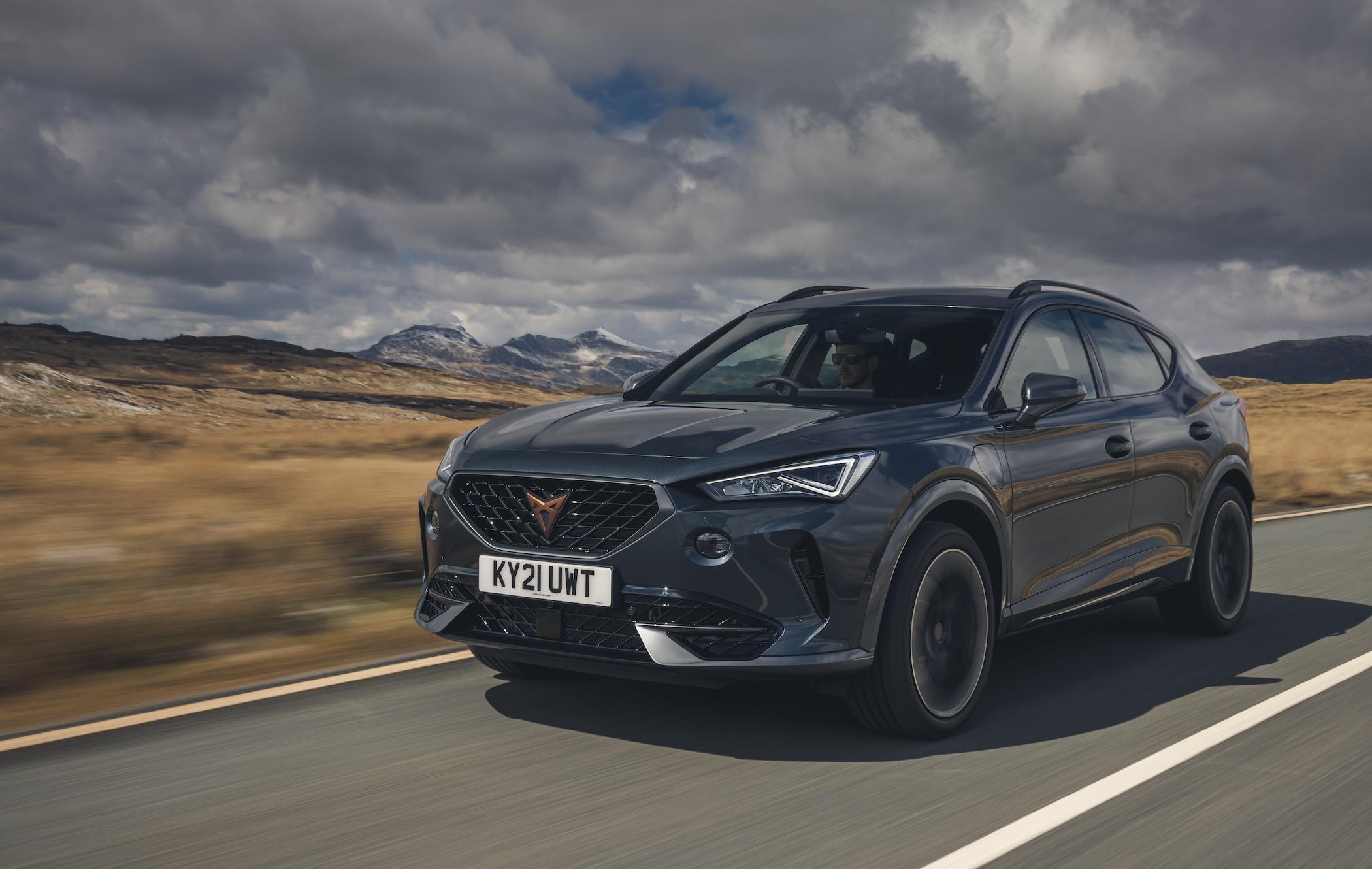 Dark grey Cupra Formentor driving