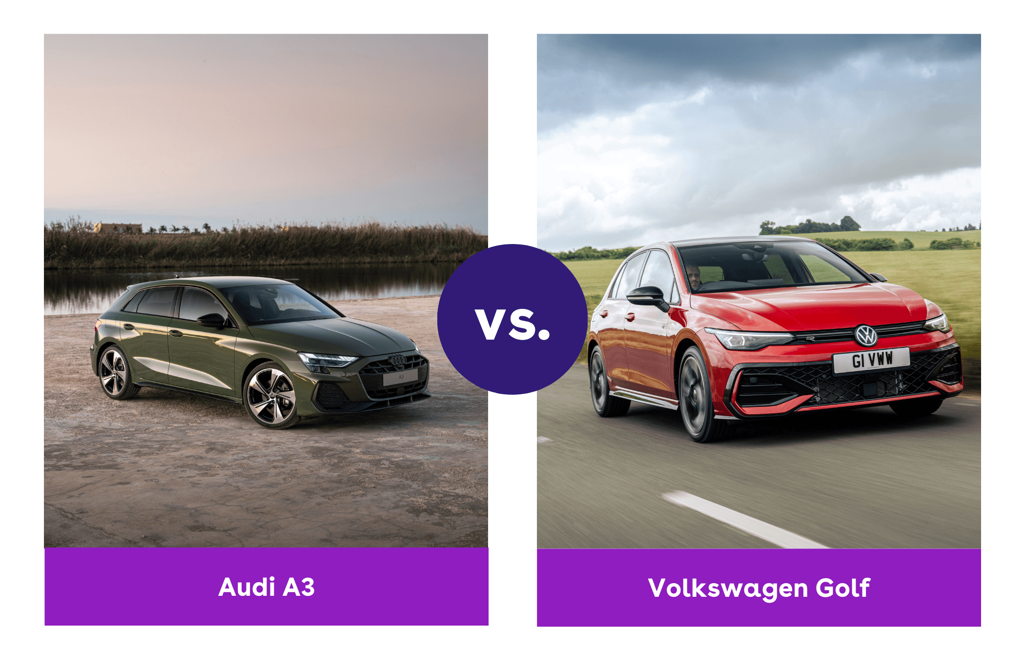 A comparison of the Audi A3 and VW Golf