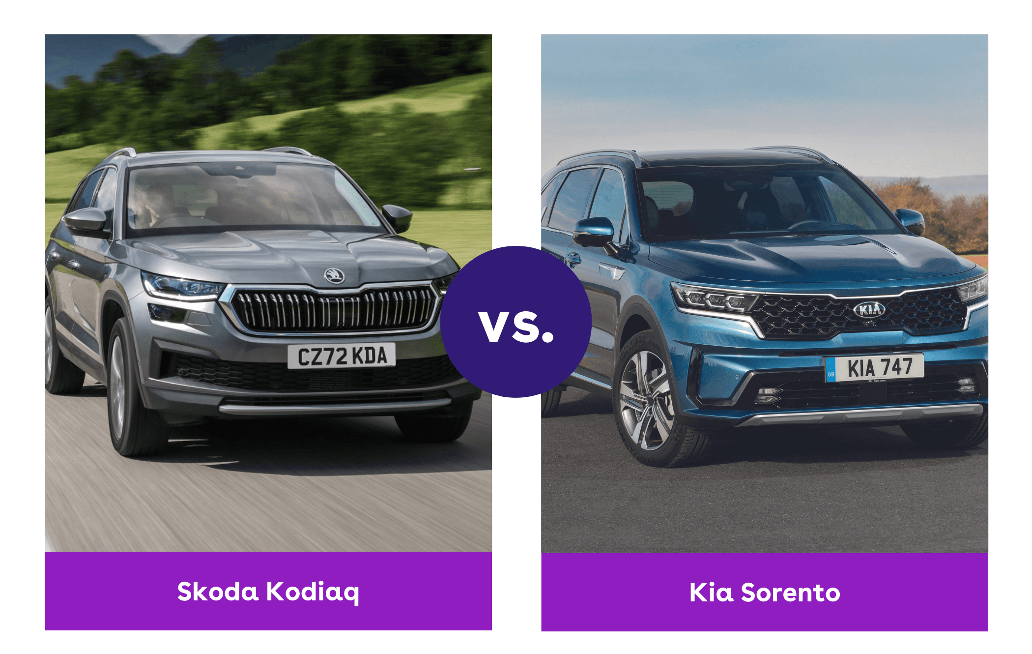 A comparison of the Skoda Kodiaq and Kia Sorento