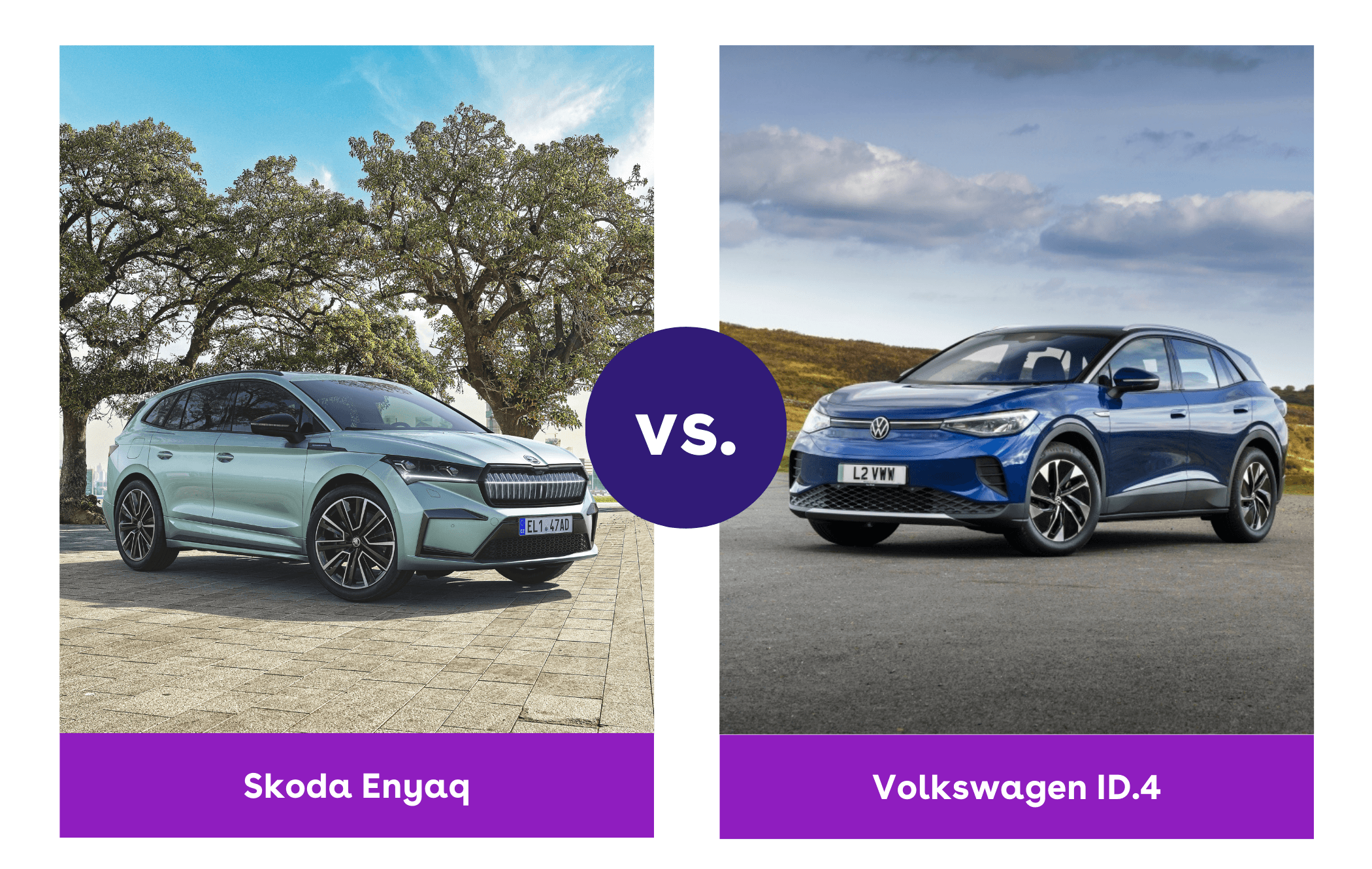 A comparison of the Skoda Enyaq and Volkswagen ID.4