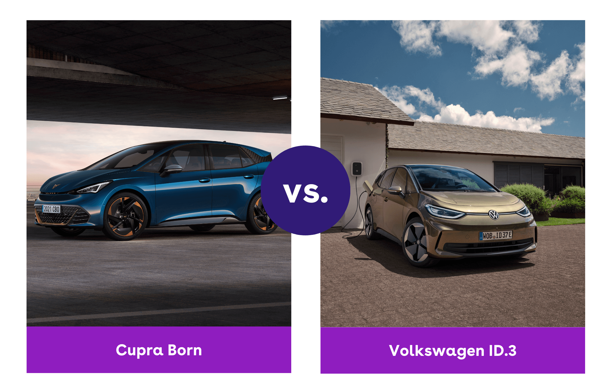 A comparison of the Cupra Born and Volkswagen ID.3