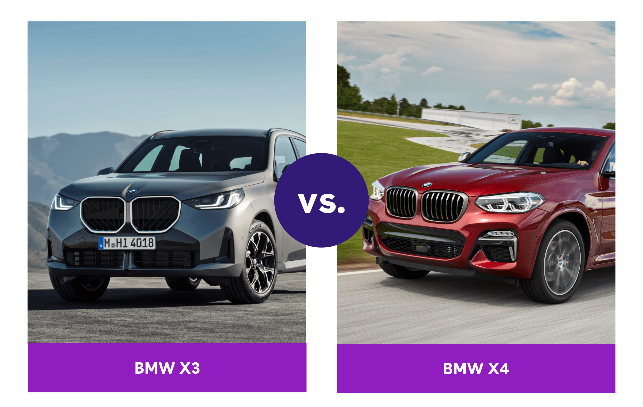 A comparison of the BMW X3 vs. X4