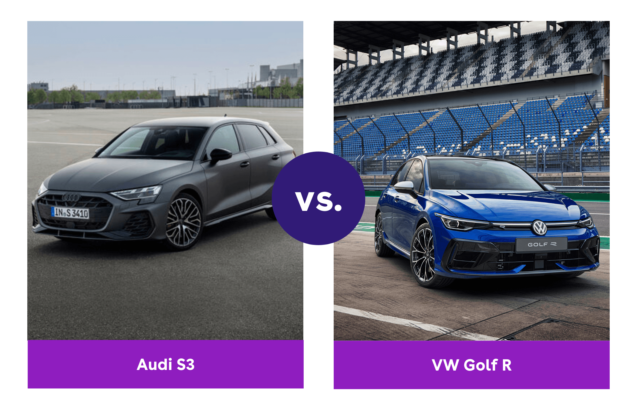 A comparison of the Audi S3 and Golf R