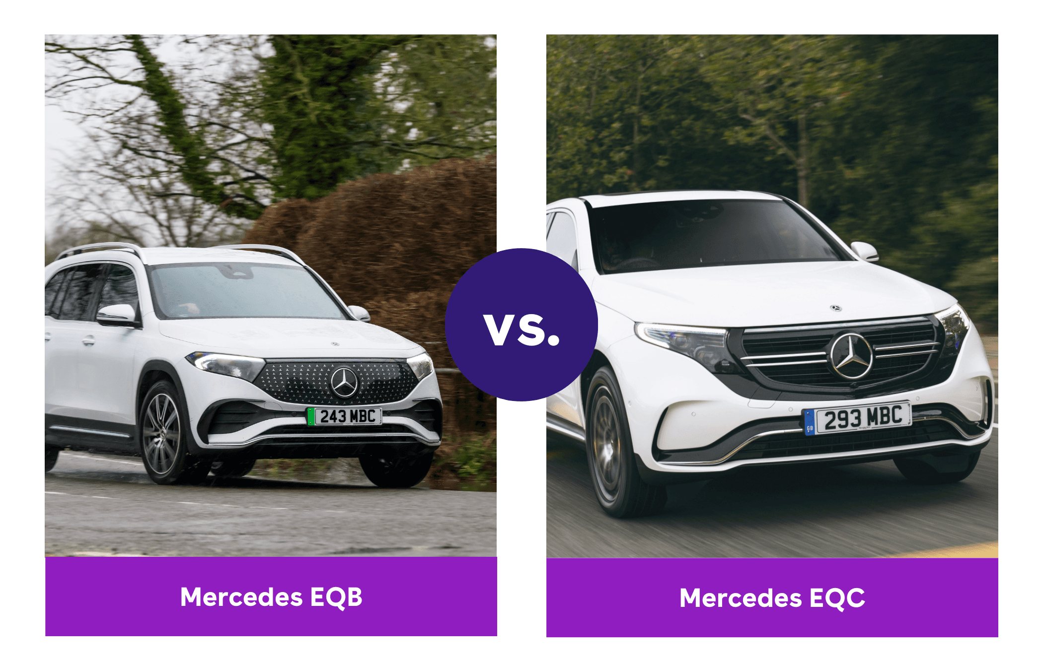 A comparison of the Mercedes EQB and EQC SUV