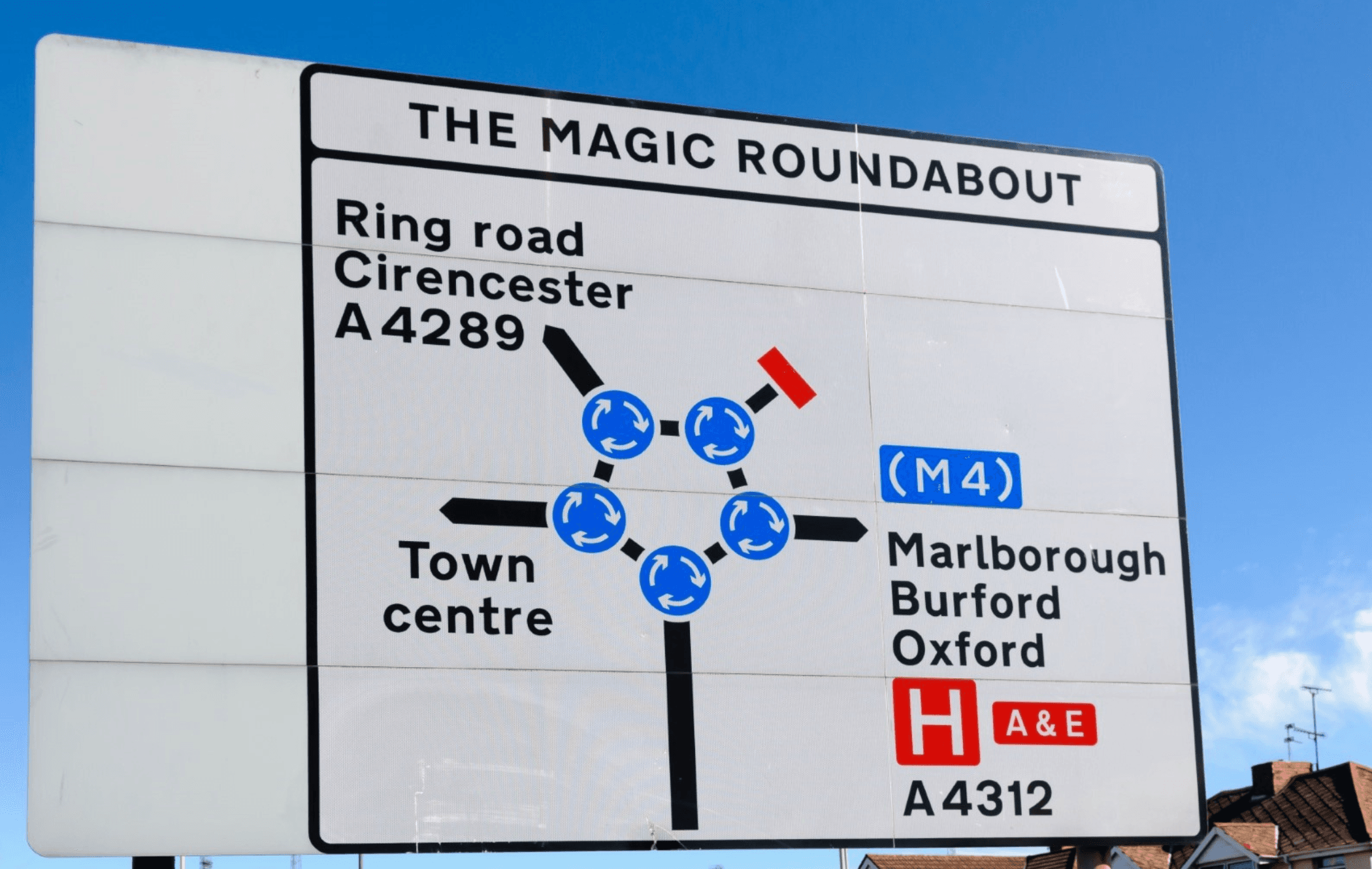 A road sign for the Magic Roundabout in Swindon