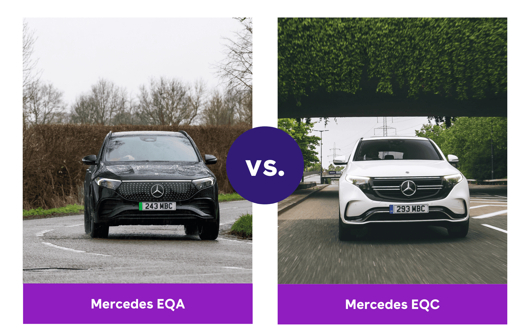 A comparison of the Mercedes EQA vs. EQC