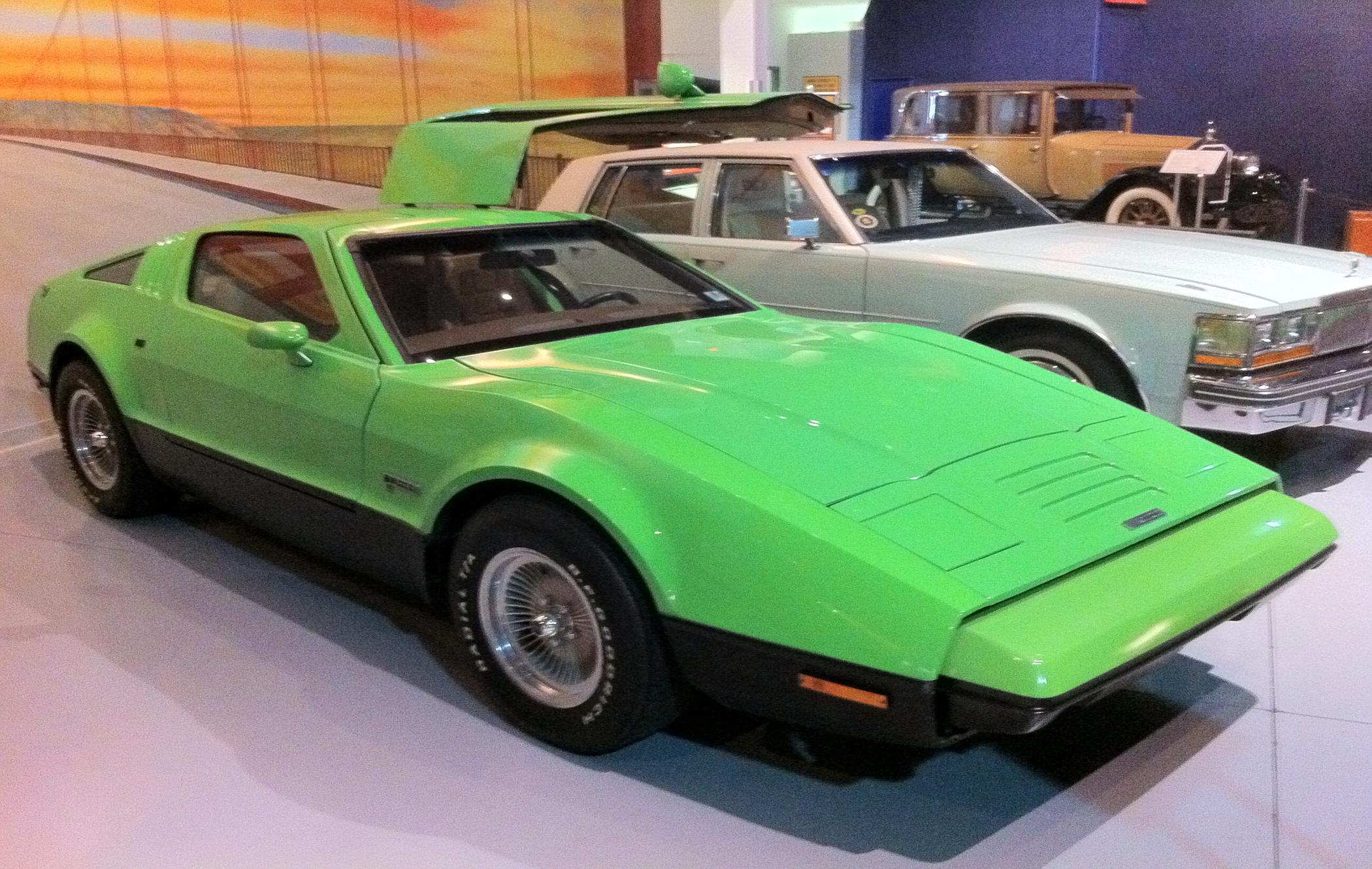 A lime green Bricklin SV-1 in the AACA museum