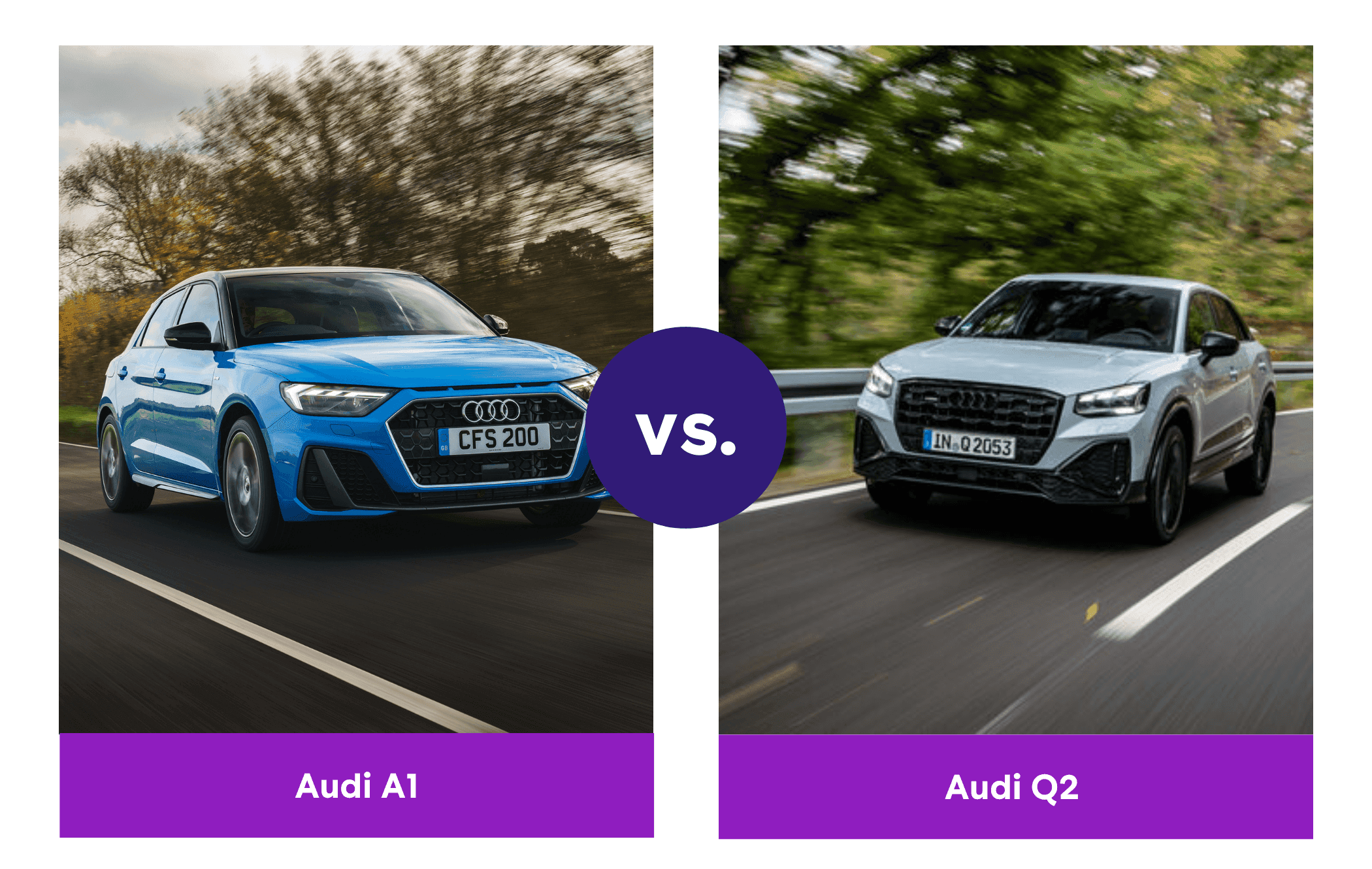 A comparison of the Audi A1 vs Q2