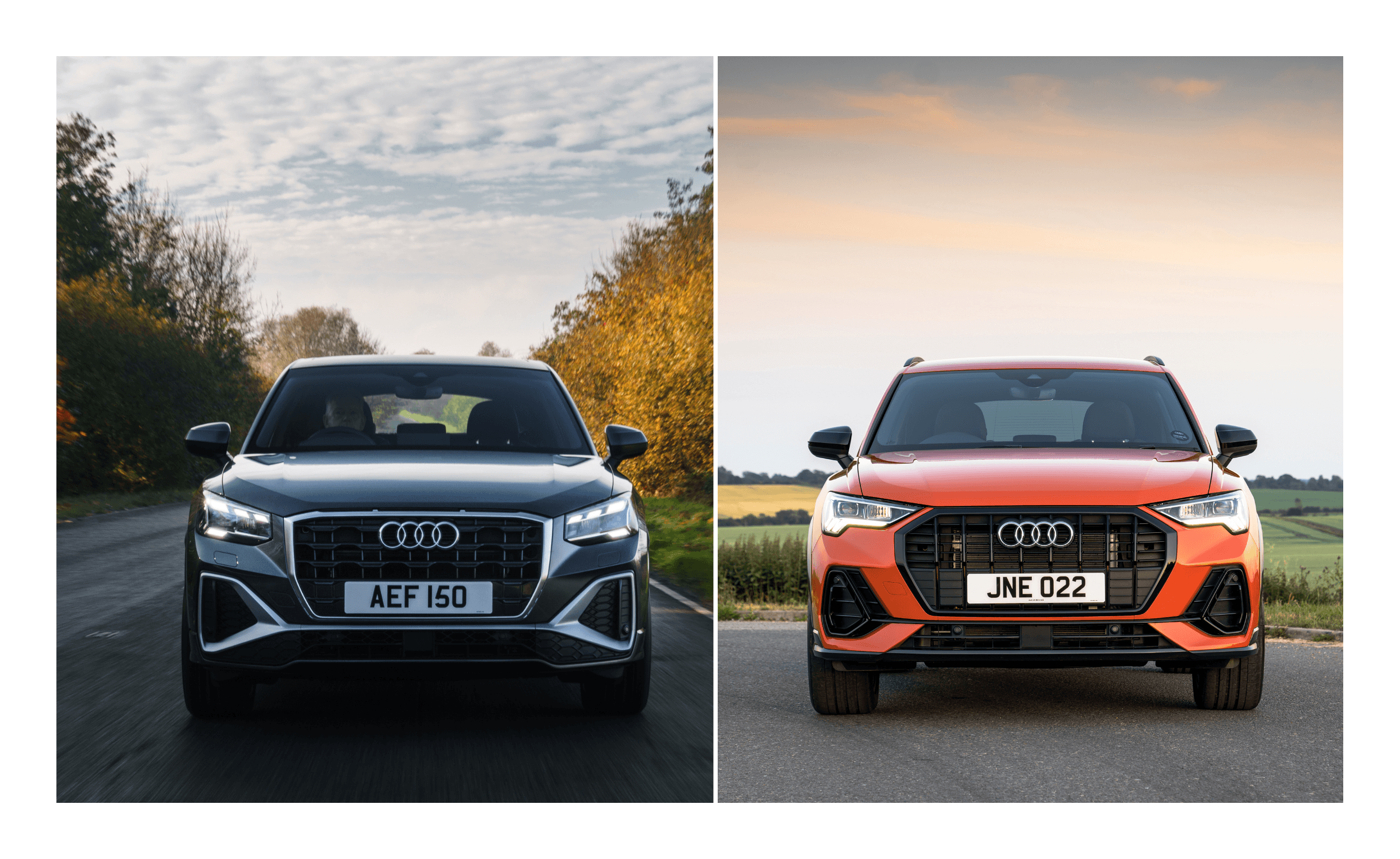 The Audi Q2 and Audi Q3 alongside each other