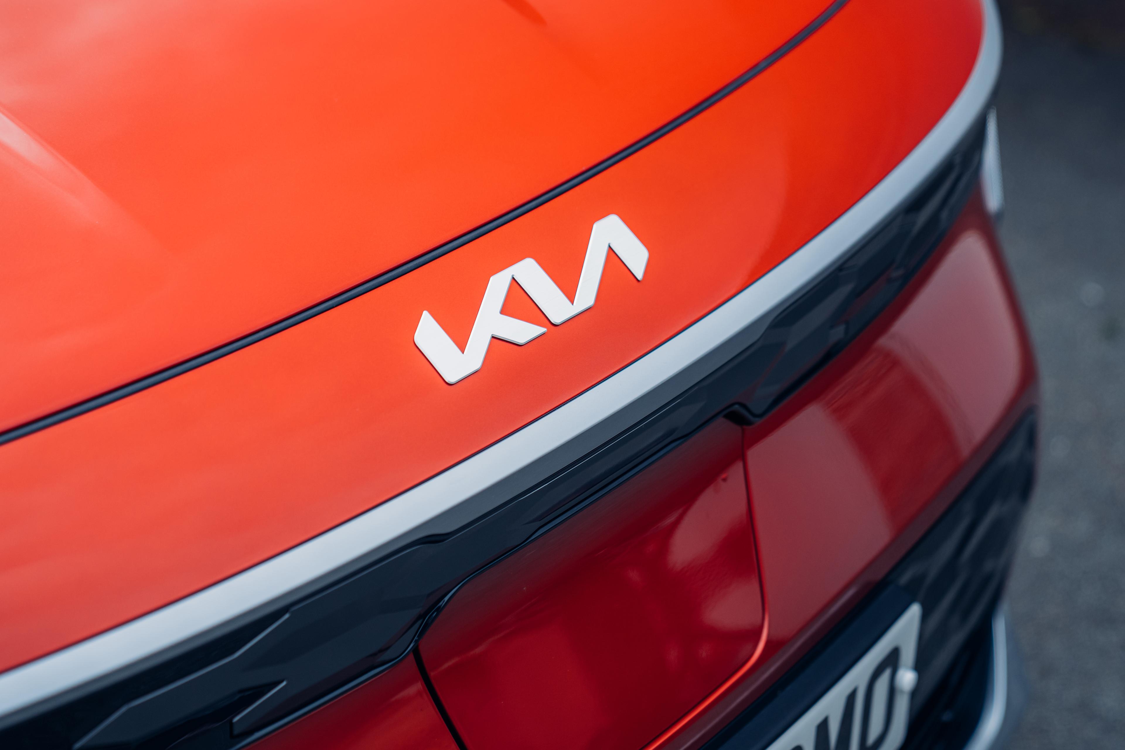 a red kia niro's bonnet