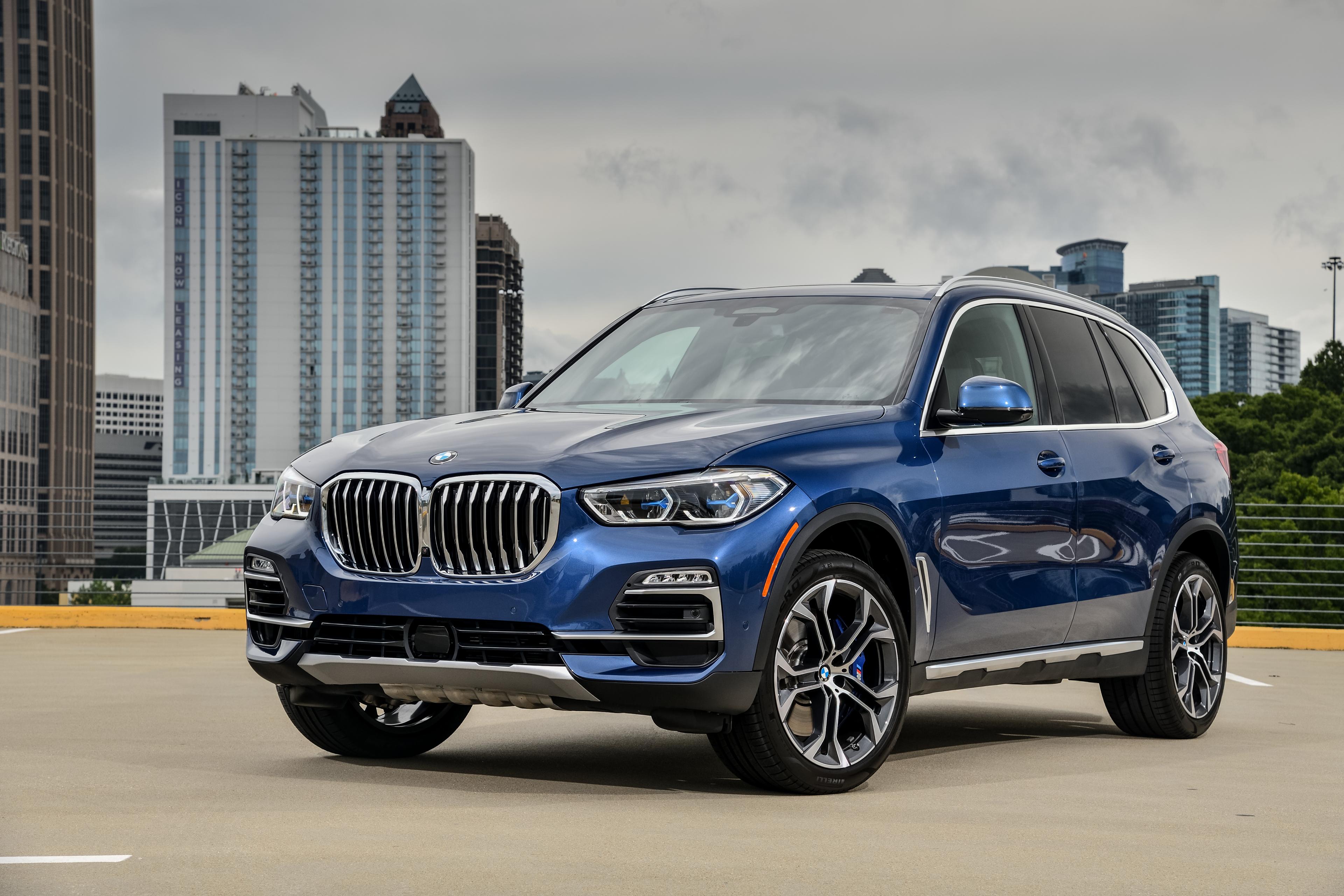 A blue BMW X5