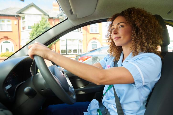 Nurse driving car