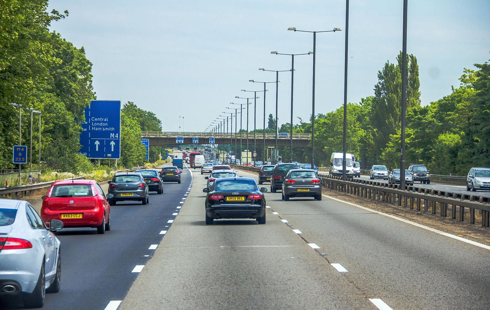 A busy motorway in the UK
