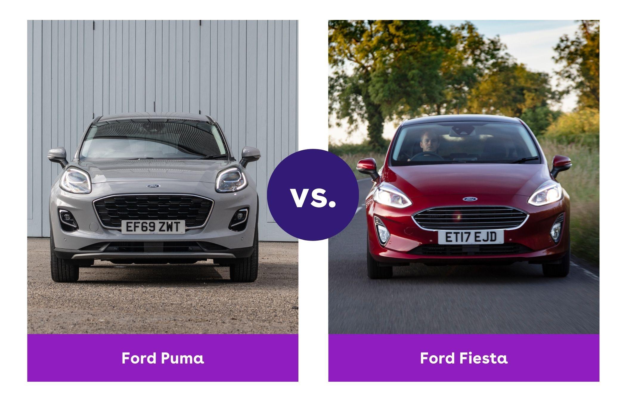 Side-by-side view of Ford Puma and Ford Fiesta
