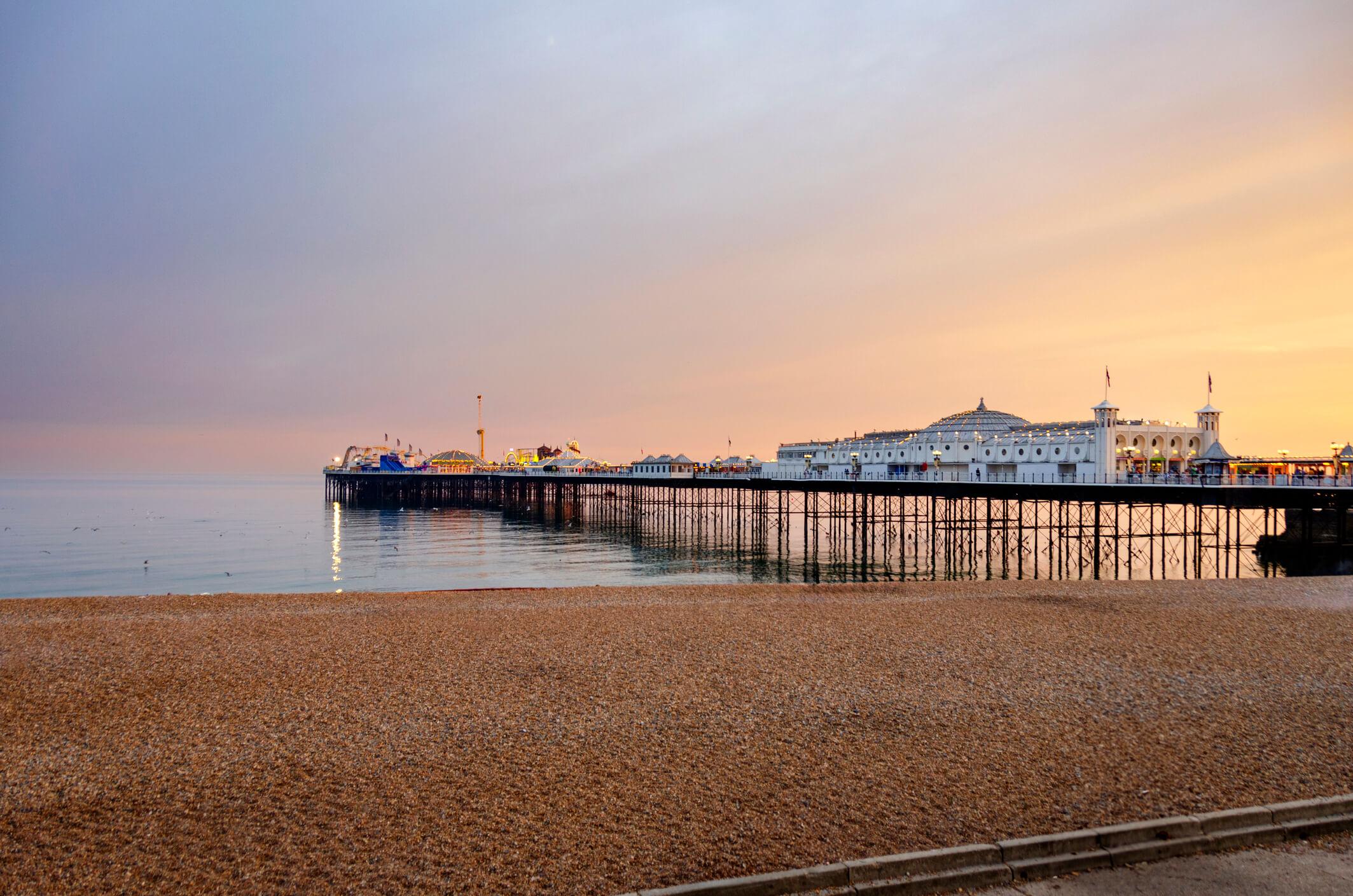 A sunset on Brighton beach
