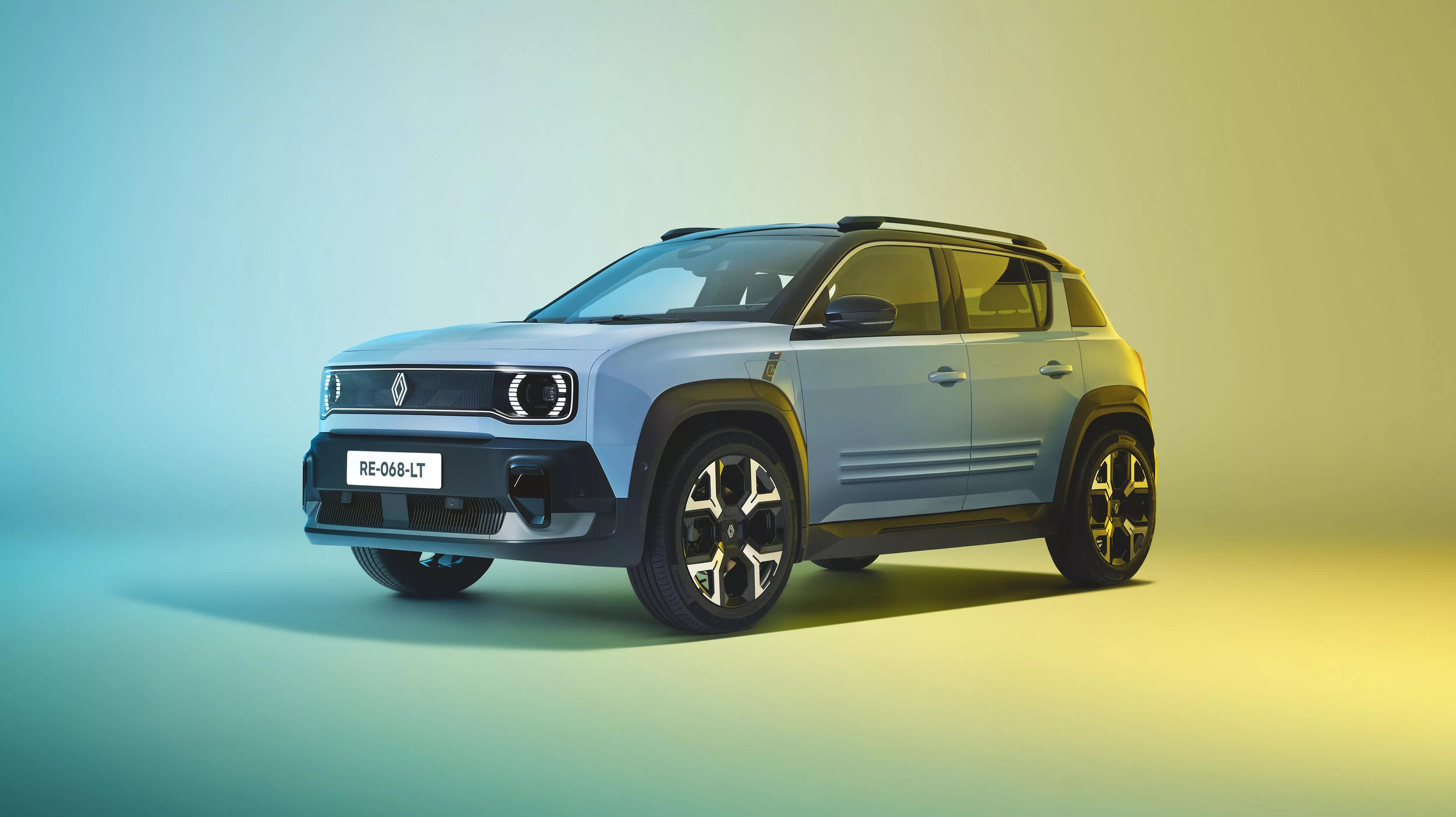 light blue Renault 4 E-Tech