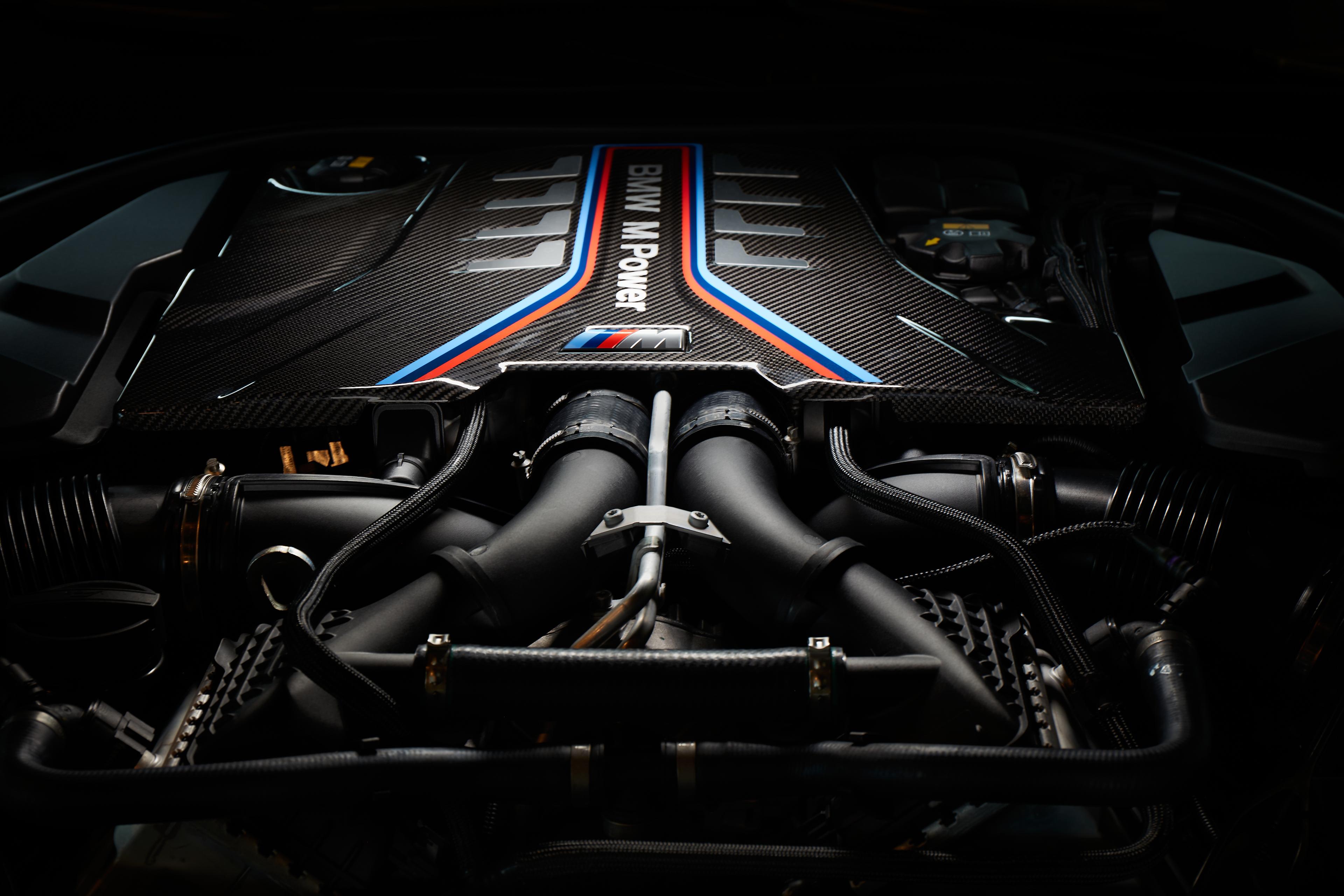 A close up of the BMW M Power engine 