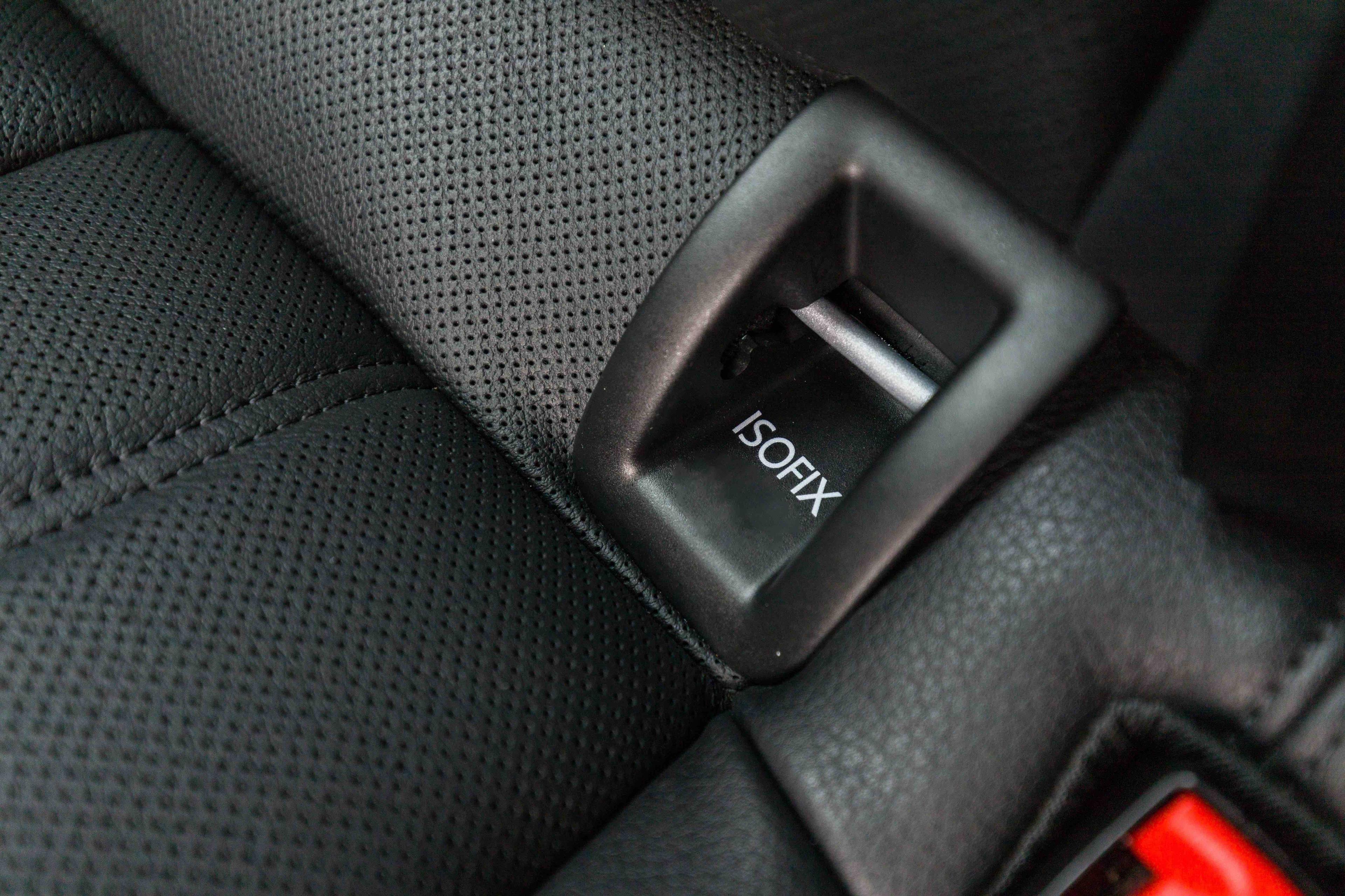 An ISOFIX car seat anchor point